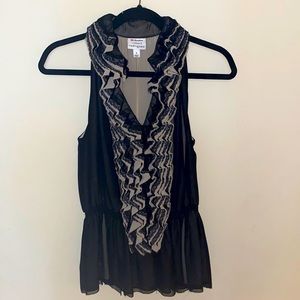 New Robert Rodriguez Blouse. Black & Tan